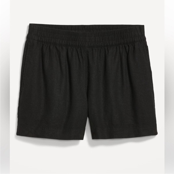 🆕 Old Navy Women’s High-Waisted Linen-Blend Shorts 3.5-in inseam Black XL 16-18 - Picture 9 of 16